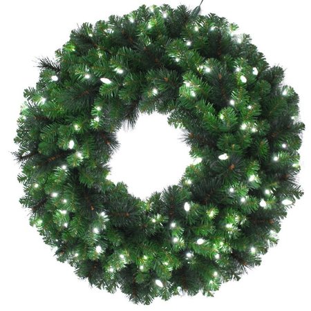 CELEBRATIONS PLATINUM 36 in. D X 0 ft. L LED Prelit Pure White Mixed Pine Christmas Wreath MPWR-36-WAC6PWA